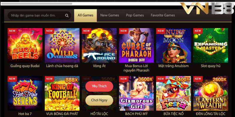 Slot game phong phú với tỷ lệ thưởng cao